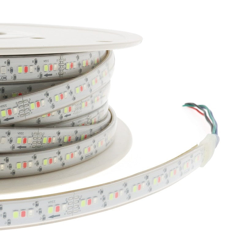 Striscia Led BERGAMO 220V SMD 2835 13W/mt RGB Multicolor IP65 Al Metro