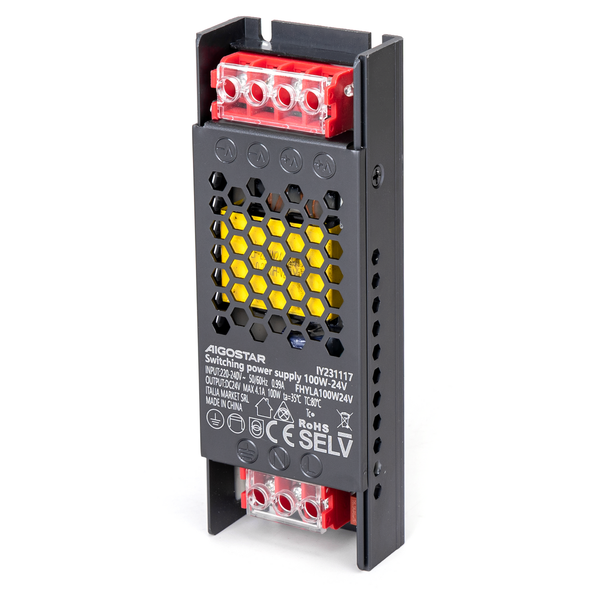 Alimentatore Trasformatore Slim 100W 24V 4.1A IP20 Per Strisce Led