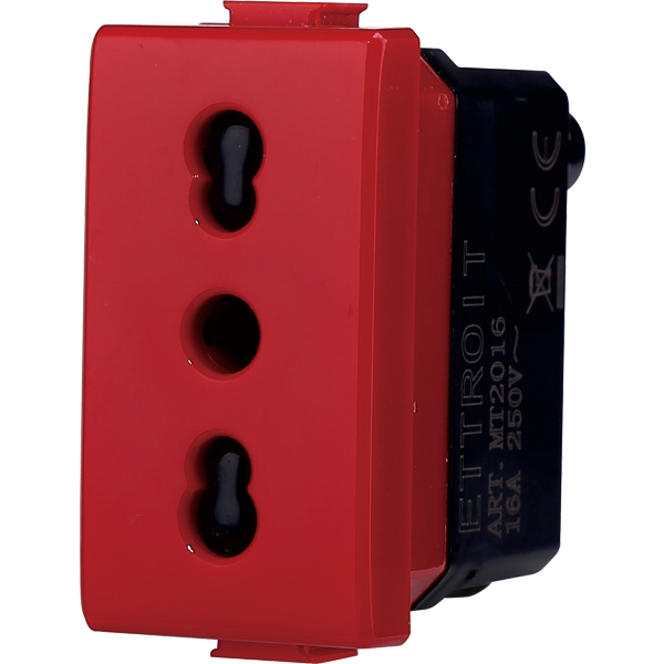 Presa Bipasso Rossa Compatibile Bticino Matix Ettroit