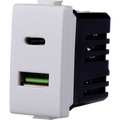 Presa Doppia USB 2 IN 1 Type-A + Type-C 5Vdc 3.1A Compatibile Bticino Matix Ettroit
