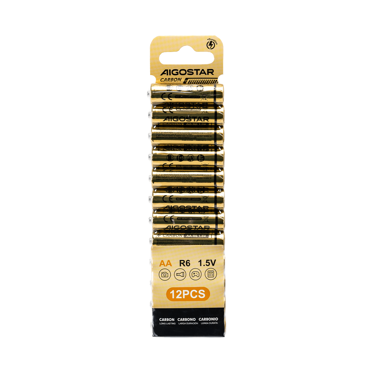 Batterie Aigostar AA Stilo Zinco Carbone 1.5V Confezione da 12 Pile