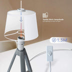 Lampada da Tavolo Abat Jour Aigostar E14 in Resina - Bianco e Silver