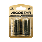 Batterie Aigostar Torcia D Zinco Carbone 1.5V Confezione da 2 Pile