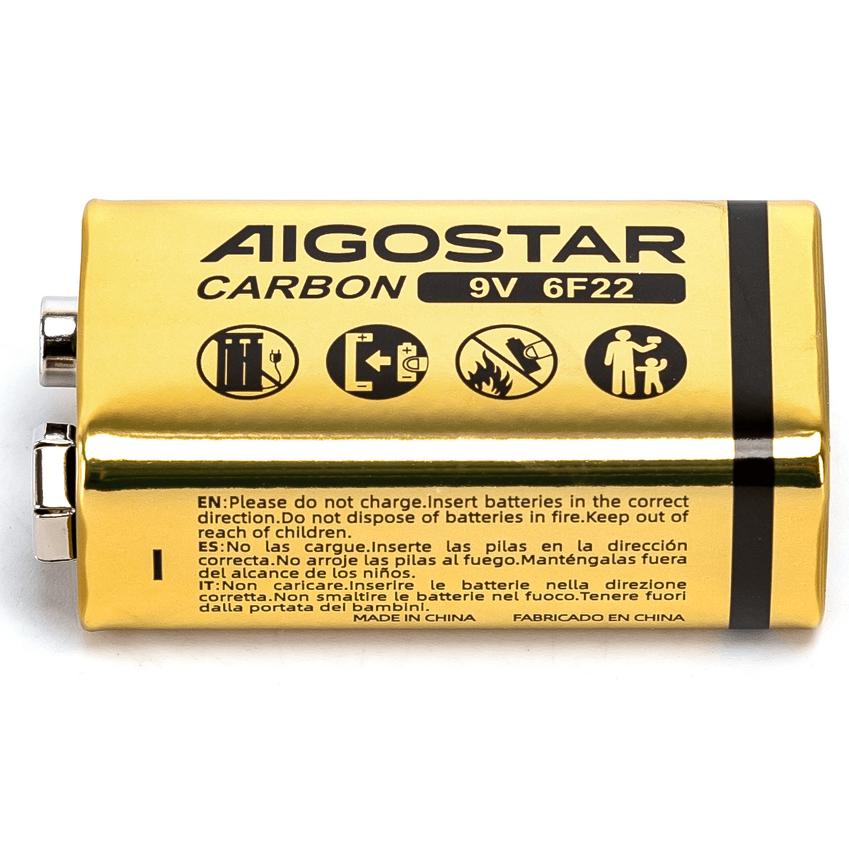 Batterie Aigostar Zinco Carbone 9V Confezione da 1 Pila