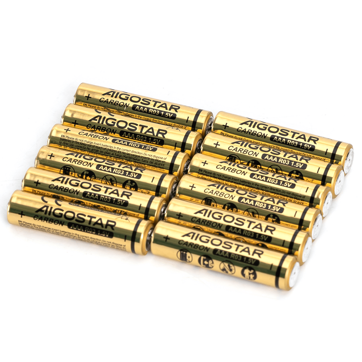 Batterie Aigostar AAA Ministilo Zinco Carbone 1.5V Confezione da 12 Pile
