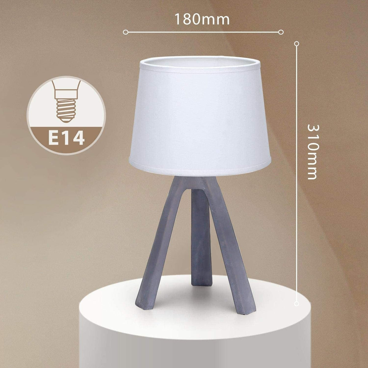 Lampada da Tavolo Abat Jour Aigostar E14 in Resina - Bianco e Silver