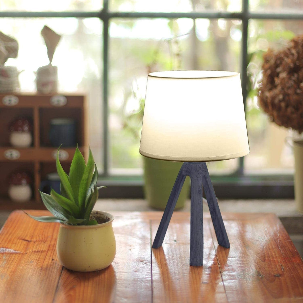 Lampada da Tavolo Abat Jour Aigostar E14 in Resina - Bianco e Silver
