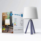 Lampada da Tavolo Abat Jour Aigostar E14 in Resina - Bianco e Silver