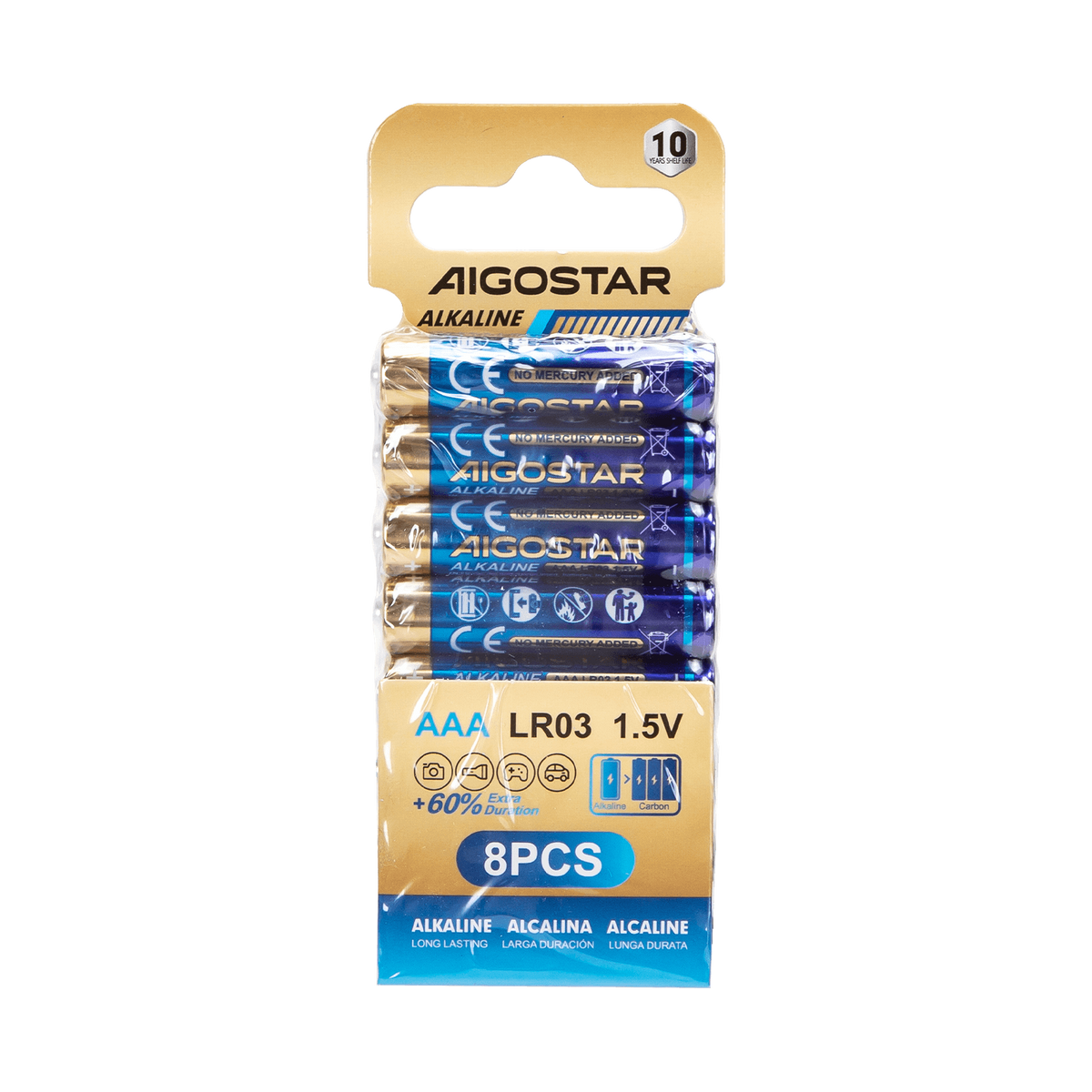 Pack 30 Blister da 8 Batterie Aigostar AAA Ministilo 1.5V Alcalina
