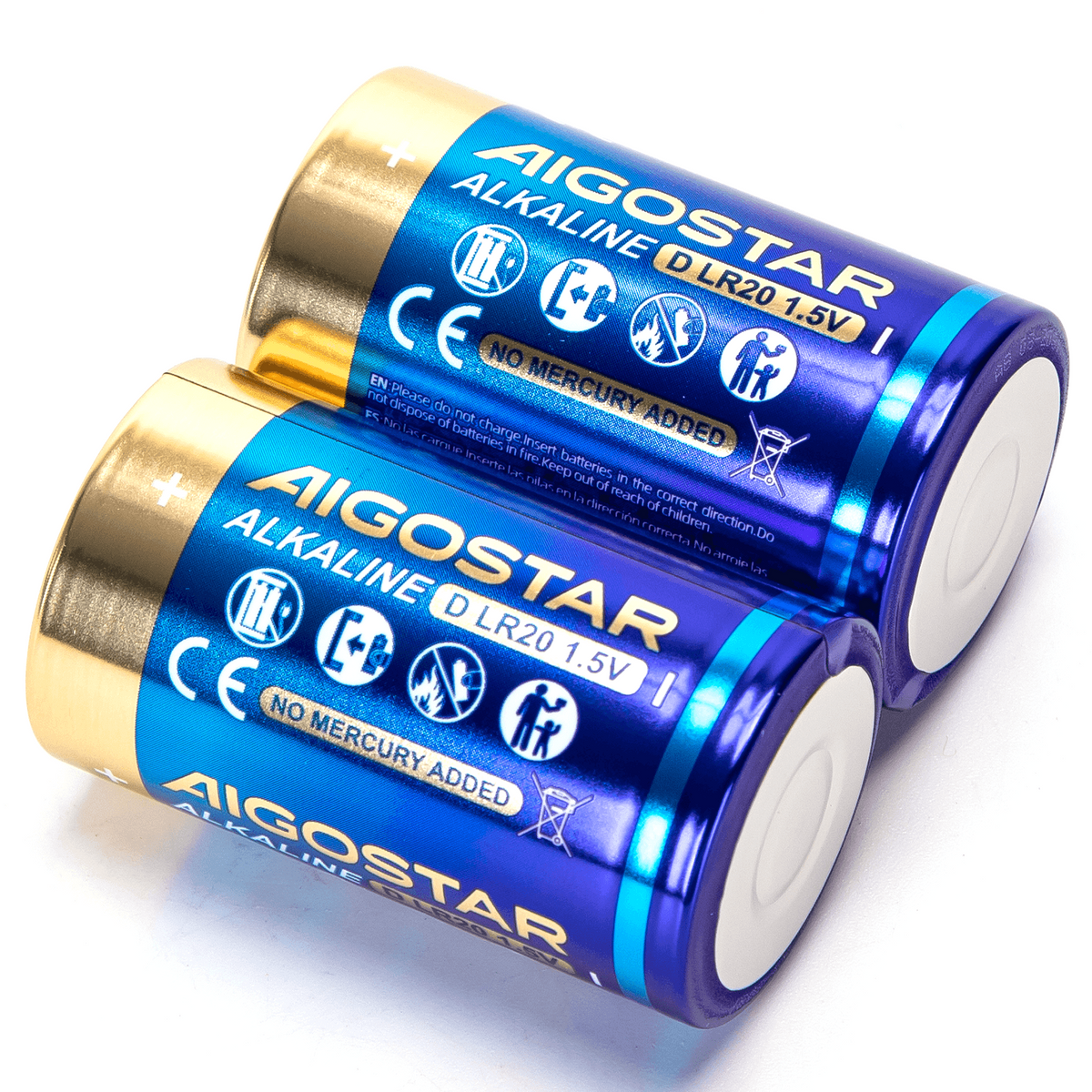 Batterie Aigostar Torcia 1.5V Confezione da 2 Pile Alcaline