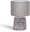 Lampada da Tavolo Abat Jour Aigostar E14 in Ceramica - Marrone