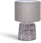 Lampada da Tavolo Abat Jour Aigostar E14 in Ceramica - Marrone