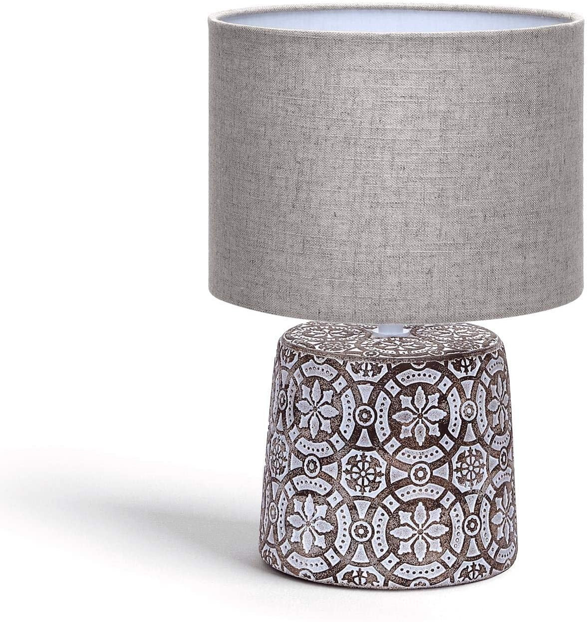 Lampada da Tavolo Abat Jour Aigostar E14 in Ceramica - Marrone