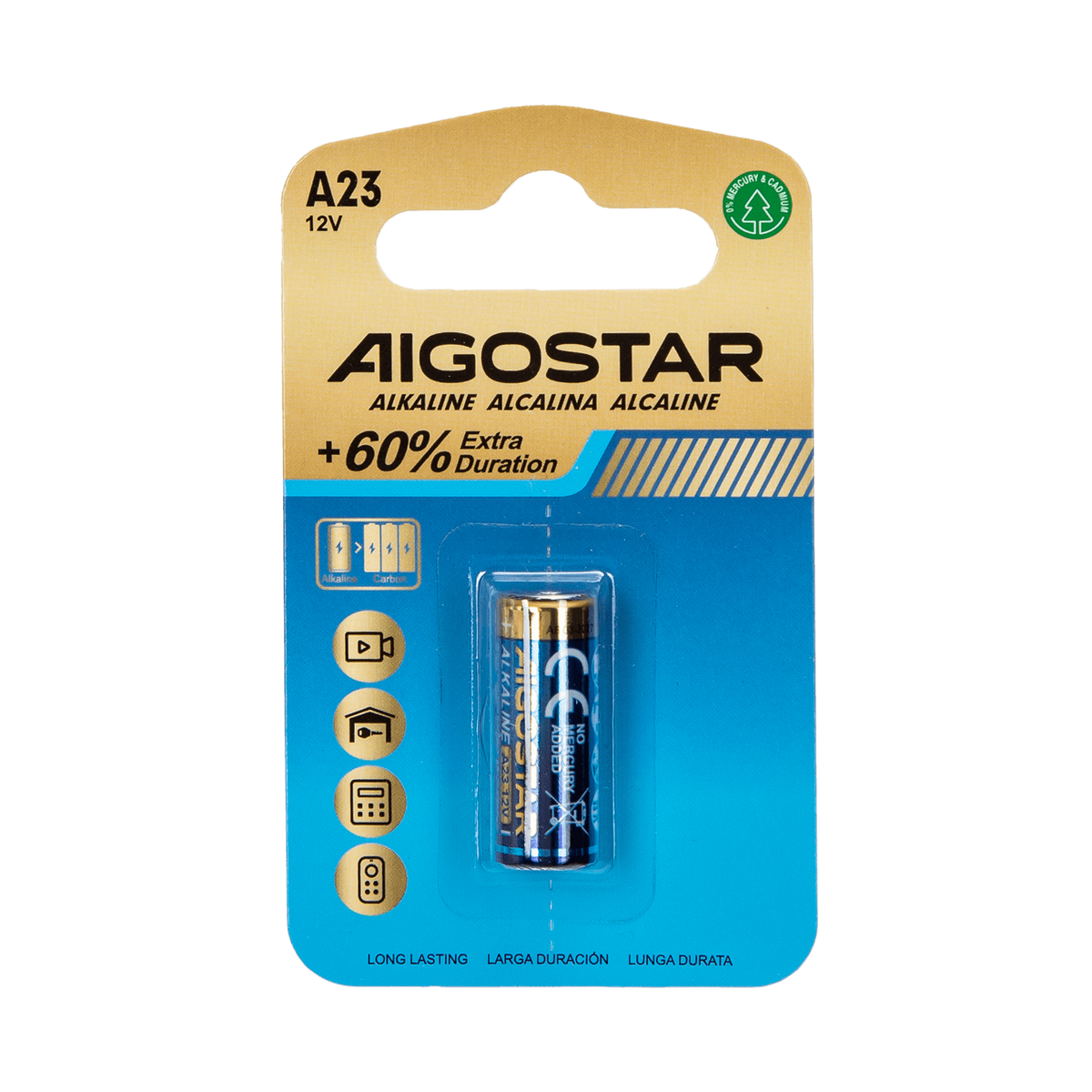 Pack 40 Blister da 1 Batteria Aigostar Alcaline 23A MN21 12V