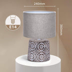 Lampada da Tavolo Abat Jour Aigostar E14 in Ceramica - Marrone