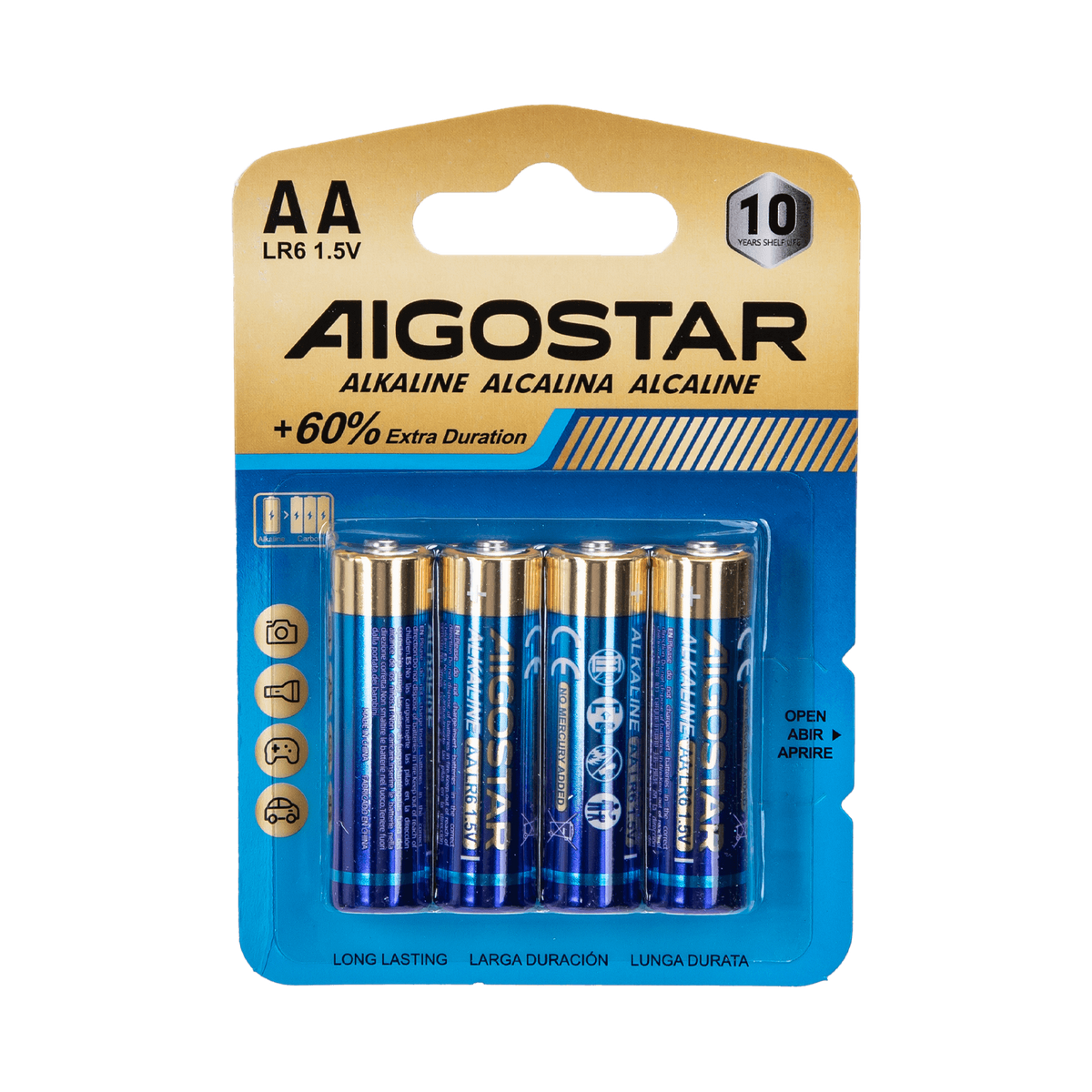 Pack 20 Blister da 4 Batterie Aigostar AA Stilo 1.5V Alcaline