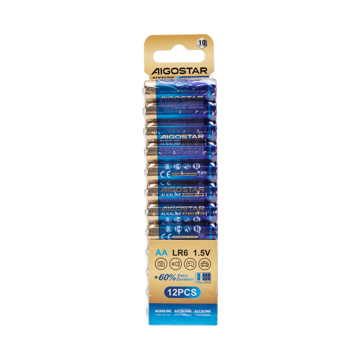 Pack 20 Blister da 12 Batterie Aigostar AA Stilo 1.5V Alcaline