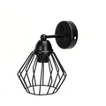 Applique In Metallo Nera Gabbia 1 x E27 Vintage Industriale