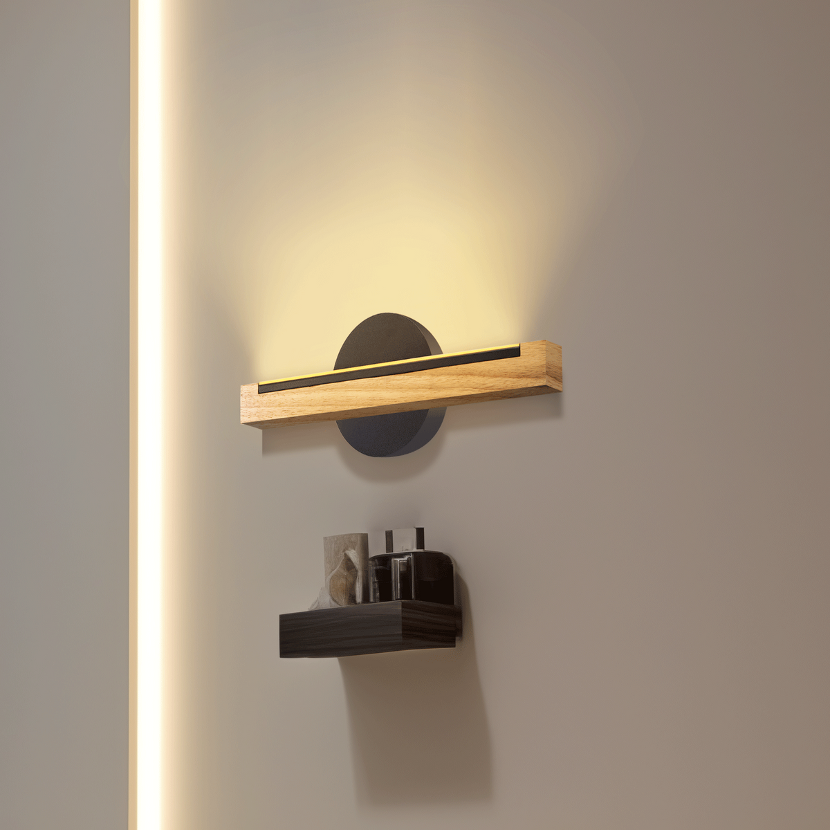 Applique Led In Legno e Metallo 6,5W Luce Calda 2700K