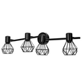 Applique In Metallo Nera a Gabbia 4 x E14 Vintage Industriale