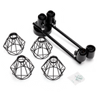 Applique In Metallo Nera a Gabbia 4 x E14 Vintage Industriale