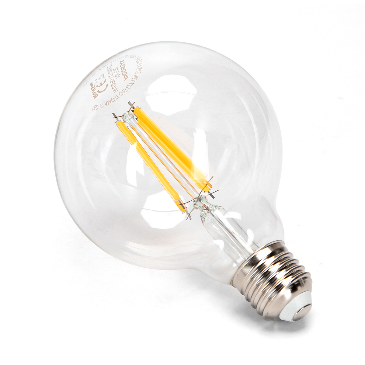 Lampadina Led a Filamento E27 G95 a Globo 12W Bianco Caldo 2700K