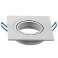 Portafaretto Ghiera Orientabile da incasso 9,1cm GU10 / MR16 Cornice Quadrata Bianca