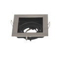 Portafaretto Ghiera Orientabile da incasso 10cm GU10/MR16 Cornice Quadrata Nichel Satinato