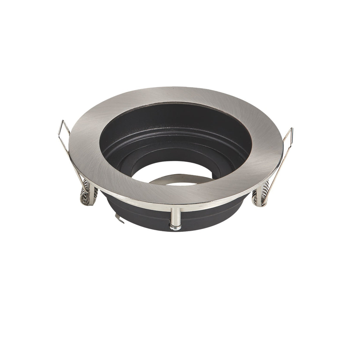 Portafaretto Ghiera Orientabile da incasso 10cm GU10/MR16 Cornice Tonda Nichel Satinato