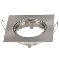 Portafaretto Ghiera Orientabile da incasso 8,2cm GU10 / MR16 Cornice Quadrata Nichel Satinato