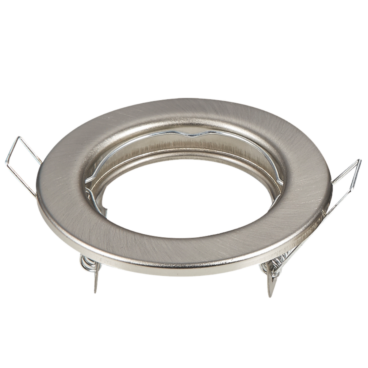 Portafaretto Ghiera da incasso 8cm GU10 / MR16 Tonda Nichel Satinato cf 2pz