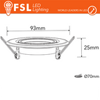 FSL Portafaretto Orientabile Color Argento 90*25/Φ70 - GU10 MR16