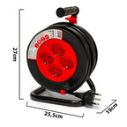 Avvolgicavo Prolunga Elettrica 4 Prese Cavo H05VV-F3G1.5MM2 15 Metri CE