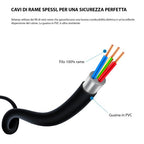 Avvolgicavo Prolunga Elettrica 4 Prese Cavo H05VV-F3G1.5MM2 15 Metri CE