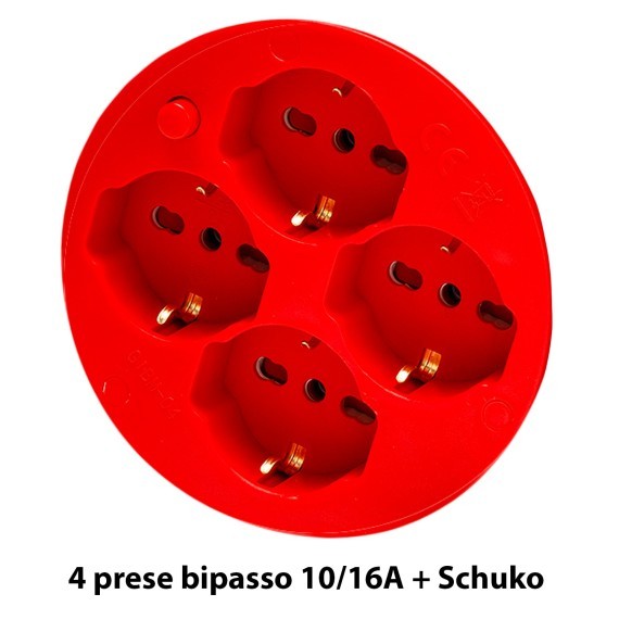 Avvolgicavo Prolunga Elettrica 4 Prese Cavo H05VV-F3G1.5MM2 25 Metri CE
