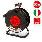Avvolgicavo Prolunga Elettrica 4 Prese Cavo H05VV-F3G1.5MM2 50 Metri CE