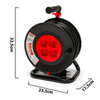 Avvolgicavo Prolunga Elettrica 4 Prese Cavo H05VV-F3G1.5MM2 50 Metri CE