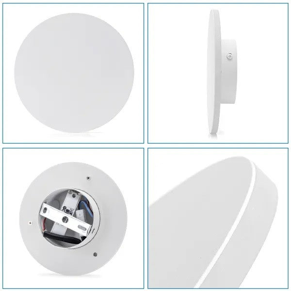 Applique a Led in Metallo Bianca da 12W 3000k Luce Calda D. 25cm