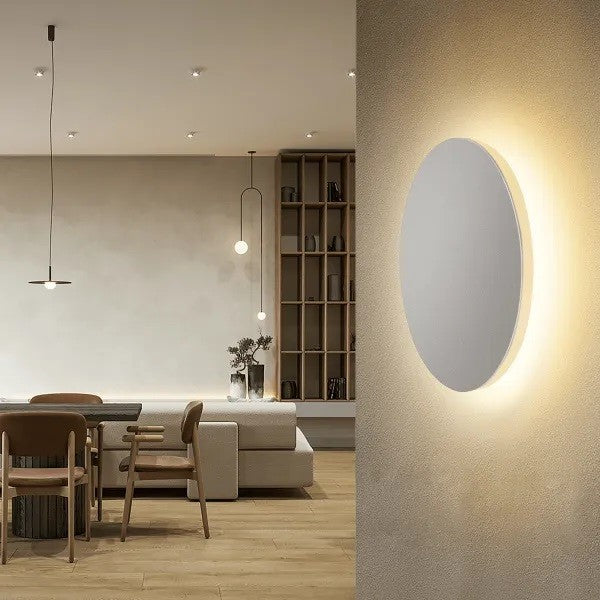 Applique a Led in Metallo Bianca da 12W 3000k Luce Calda D. 25cm