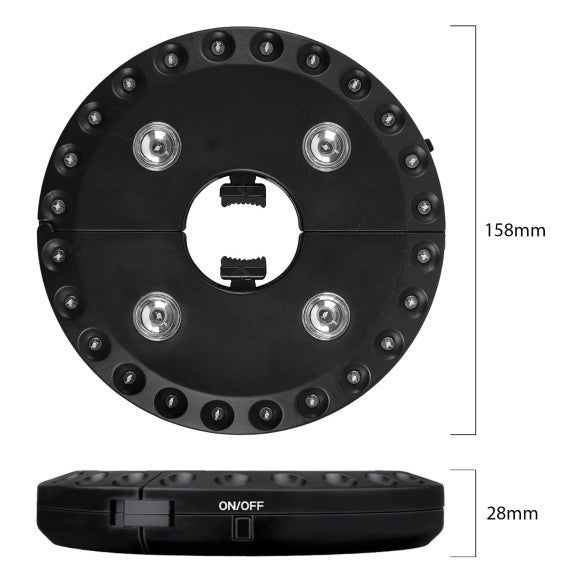 Luce da Ombrellone 24 + 4 LED Funziona con 4 pile AA non Fornite