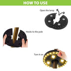 Luce da Ombrellone 24 + 4 LED Funziona con 4 pile AA non Fornite