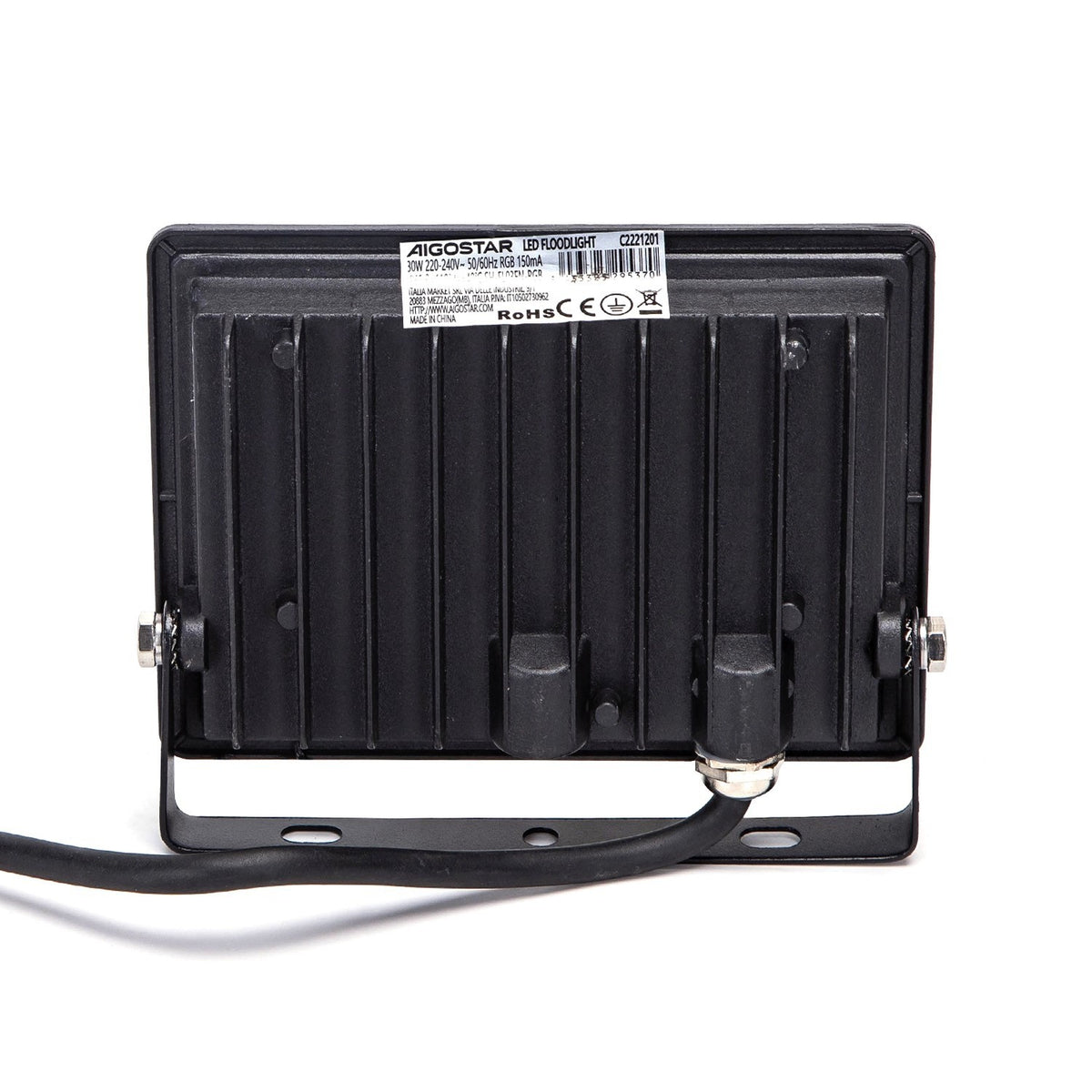 Faro Proiettore Led 30W Nero IP65 RGB Luce Regolabile e Dimmerabile con Telecomando