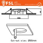 Portafaretto Ghiera 3D Orientabile Tonda Nera Foro 95mm In Alluminio FSL