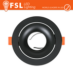 Portafaretto Ghiera 3D Orientabile Tonda Nera Foro 95mm In Alluminio FSL