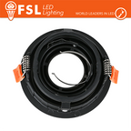 Portafaretto Ghiera 3D Orientabile Tonda Nera Foro 95mm In Alluminio FSL