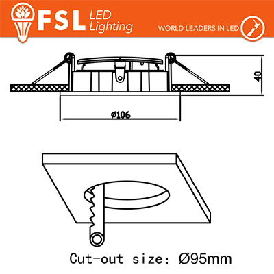 Portafaretto Ghiera 3D Orientabile Tonda Bianca Foro 95mm In Alluminio FSL