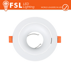 Portafaretto Ghiera 3D Orientabile Tonda Bianca Foro 95mm In Alluminio FSL