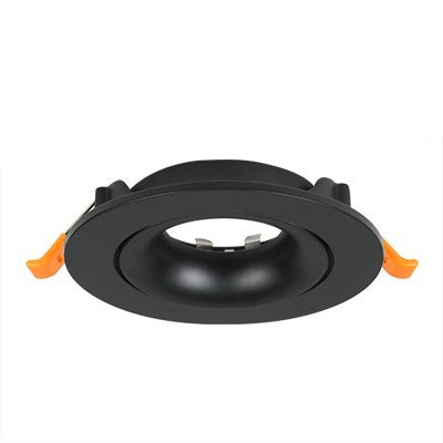 Portafaretto Ghiera Tonda Orientabile Nera Foro 90mm In Alluminio FSL