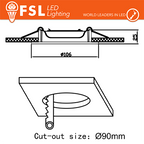 Portafaretto Ghiera Tonda Orientabile Nera Foro 90mm In Alluminio FSL