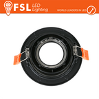 Portafaretto Ghiera Tonda Orientabile Nera Foro 90mm In Alluminio FSL
